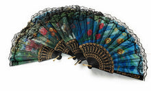 Load image into Gallery viewer, Chinese Spanish Fans Dance Party Hand Held Folding Flower Rainbow Leopard Fan