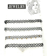 Load image into Gallery viewer, Black Tattoo Choker Stretchy Necklace Retro Henna Vintage Elastic Boho 90s NEW