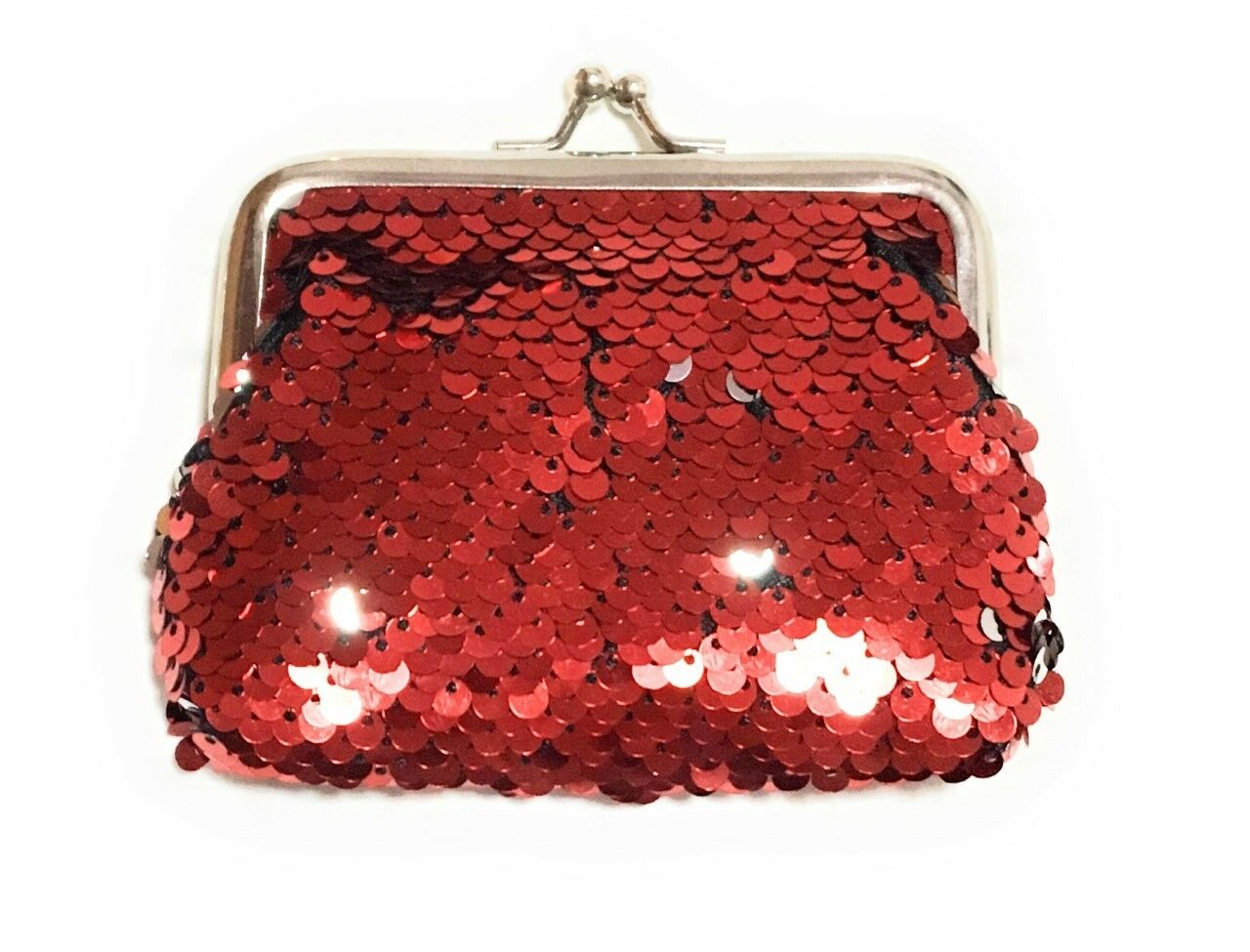 Reversible discount sequin pouch