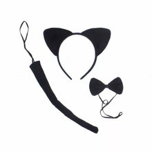 Load image into Gallery viewer, Animal Costume Ears Tail Bow Tie SET Headband Kids SCHOOL PLAY DRAMA FANCY DRESS