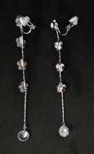 Load image into Gallery viewer, Long Flower Liquid Chandelier Tassel Dangle CLIP ON Earrings Non Pierced Ears