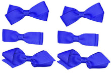 Load image into Gallery viewer, 6 PIECE / 3 Pairs SET Kids School Colours Hair Bows Small Grosgrain Ribbon Clips