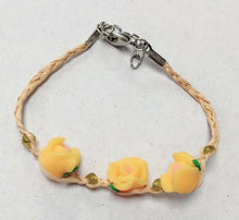 Load image into Gallery viewer, Girls Kids Adjustable Bracelet Clay Rose Stone Beads Glass Cherry Charm Fruit