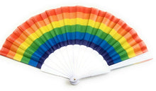 Load image into Gallery viewer, Chinese Spanish Fans Dance Party Hand Held Folding Flower Rainbow Leopard Fan