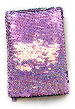 Load image into Gallery viewer, Small A6 Reversible Sequin Notebook Notepad Diary Book Childrens Girls Kids