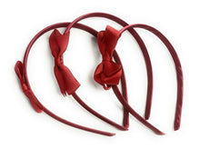 Load image into Gallery viewer, 3 x School Hair Bows on Headbands Alice Bands Uniform Colours Bow Headband Set