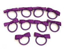 Load image into Gallery viewer, 10 Girls Hair Bow Bobble Elastic Bobbles Set - Primary School Colours - Gift