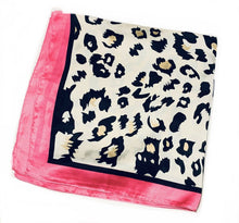 Load image into Gallery viewer, Big Square Leopard Animal Print Head Bandana Neck Thin Faux Silk Scarf 70cmx70cm