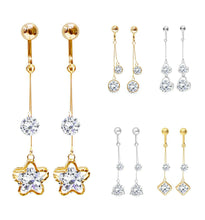 Load image into Gallery viewer, Crystal Drop Dangle Clip On Earrings Tassel Non Pierced Different Designs