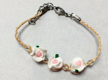 Load image into Gallery viewer, Girls Kids Adjustable Bracelet Clay Rose Stone Beads Glass Cherry Charm Fruit
