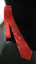 Load image into Gallery viewer, Sequin SATIN SEQUINNED Party Plain 2" Skinny Neck Tie Fancy Dress Magic Show