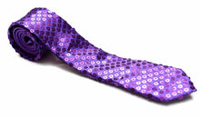 Load image into Gallery viewer, Sequin SATIN SEQUINNED Party Plain 2" Skinny Neck Tie Fancy Dress Magic Show