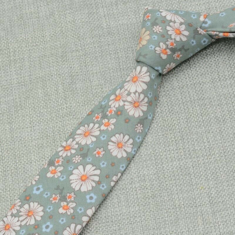 High Quality Luxury 100% Cotton Men's Floral Flowers Party Tie - Summer Blooms