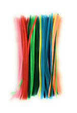 Load image into Gallery viewer, 100 Chenille Craft Stems Tinsel Pipe Cleaners CHRISTMAS Mix Colours Stripes UK
