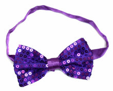 Load image into Gallery viewer, Sequin Satin Shiny Bow Tie Dickie Show Sparkly Fancy Dress Magic Mens Boys