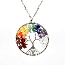 Load image into Gallery viewer, Silver Tone Tree of Life Natural Stone Beads Necklace and Earrings Gift Set UK
