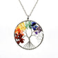 Silver Tone Tree of Life Natural Stone Beads Necklace and Earrings Gift Set UK