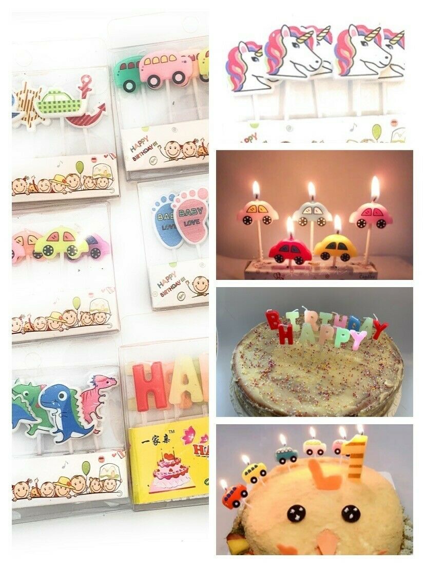 Happy Birthday Candle Set Party Cake Topper Decoration Pick Candles Kids Baby