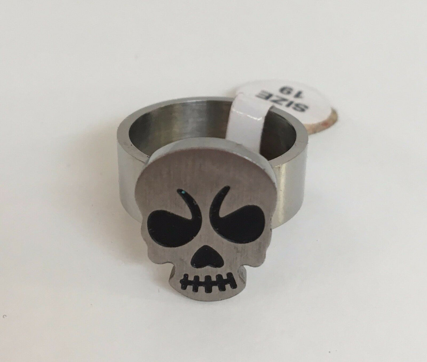 Mens Womens Thick Band Stainless Steel Skull Ring Punk Rock