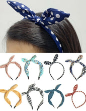 Load image into Gallery viewer, Vintage Wide Ribbon Bowknot Headband Hairband Bunny Ears Wire Bendy Bow Alice UK