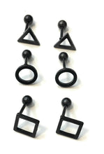 Load image into Gallery viewer, Mens Stainless Steel Earrings Studs - Screw On Geometric Designs Black or Silver