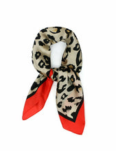 Load image into Gallery viewer, Big Square Leopard Animal Print Head Bandana Neck Thin Faux Silk Scarf 70cmx70cm