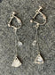 High Quality Silver Triangle Zircon Crystal Drop Dangle Screw Clip On Earrings