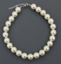 Load image into Gallery viewer, Large Big Giant Pearl 18mm Light Cream Pearl Necklace Bib Vintage Great Gatsby