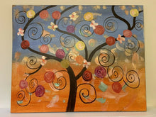 Load image into Gallery viewer, Large Framed 80cm x 100cm Oil Painting on Canvas Art Abstract Tree Circle Swirls