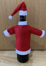 Load image into Gallery viewer, Red Christmas Santa Dress Hat Outfit as Wine Bottle Cover - Fits Barbie Dolls