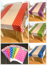 Load image into Gallery viewer, Disposable Polka Dot Table Cover Cloth Plastic PVC Tablecloth Birthday Party UK