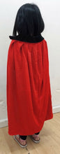 Load image into Gallery viewer, Halloween Black Red Vampire Cape Dracula Devil Cloak Kids Fancy Dress Costume UK