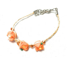 Load image into Gallery viewer, Girls Kids Adjustable Bracelet Clay Rose Stone Beads Glass Cherry Charm Fruit