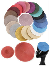 Load image into Gallery viewer, Round Straw Disc Millinery Hat Fascinator Base DIY Craft Pillbox Supply UK