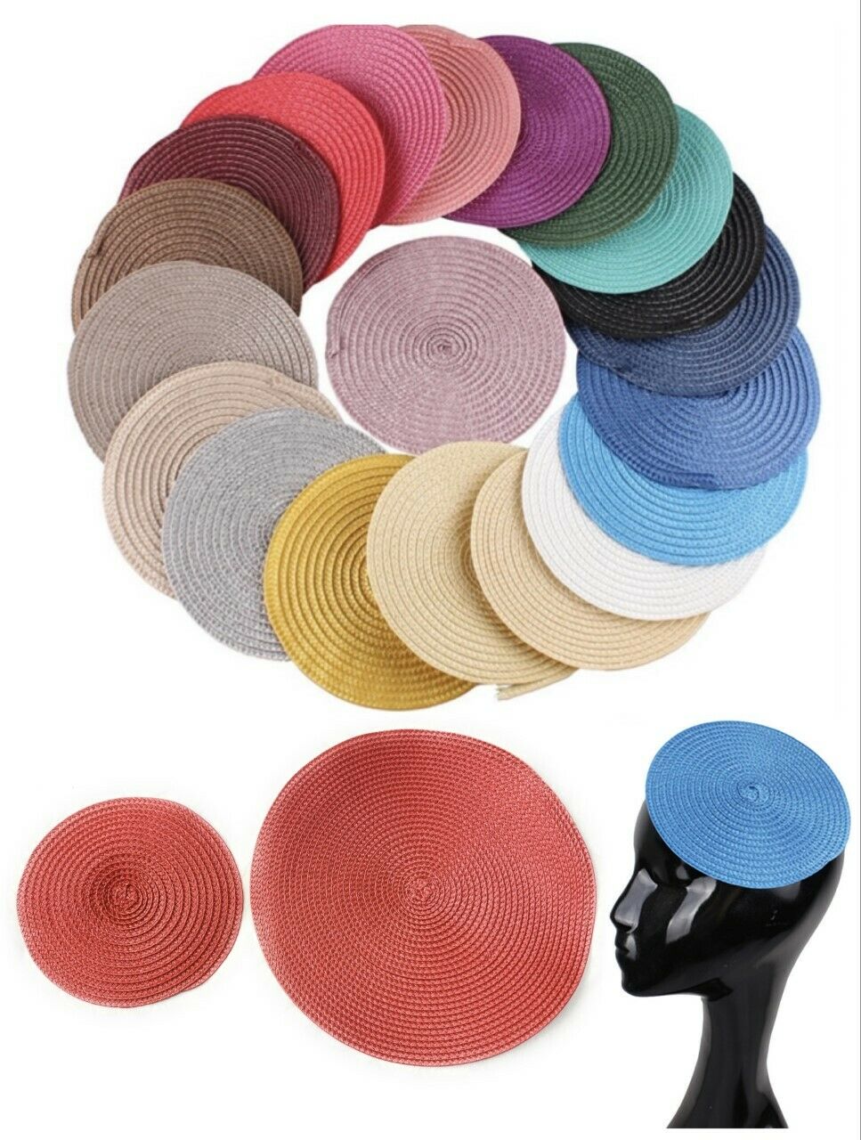 Round Straw Disc Millinery Hat Fascinator Base DIY Craft Pillbox Supply UK