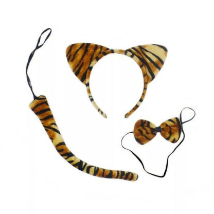 Animal Costume Ears Tail Bow Tie SET Headband Kids SCHOOL PLAY DRAMA FANCY DRESS