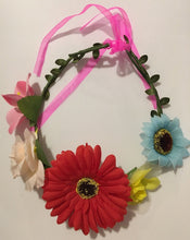 Load image into Gallery viewer, Large Red Daisy Flower Crown Garland Summer Headband Bridesmaid Wedding Party