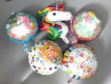 Load image into Gallery viewer, Reusable 18" Happy Birthday Party Foil Balloon Self Inflating Air Baloon Unicorn