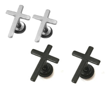 Load image into Gallery viewer, Mens PAIR Stainless Steel Stud Earrings Pair Design Screw back  Womens Girls Boy