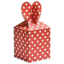 Load image into Gallery viewer, 6 Kids Birthday Party Bag Boxes - Wedding Favour Cake Box / Polka Dot Heart -UK