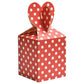 6 Kids Birthday Party Bag Boxes - Wedding Favour Cake Box / Polka Dot Heart -UK