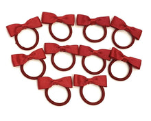 Load image into Gallery viewer, 10 Girls Hair Bow Bobble Elastic Bobbles Set - Primary School Colours - Gift