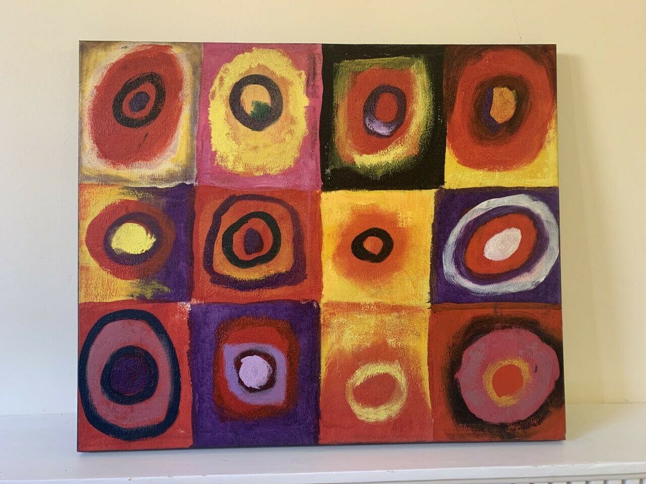 Ready to Hang Oil Painting Canvas Abstract Circles Wassily Kandinsky Repro UK