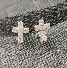 Load image into Gallery viewer, Silver Tone Diamante Crystal Clips Clip On Earrings Studs Bridal Non Pierced UK