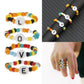 A set of 4 LOVE Letters Memory Wire Colourful Bead Stretch Rings Beaded Ring UK