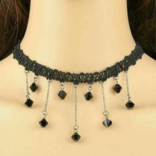 Load image into Gallery viewer, Gothic Black Lace Necklace Collar Choker Halloween Retro Vintage Chain Vampire
