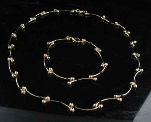 FAB 18K Gold Plated Necklace Chain Bracelet Gift Set