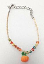 Load image into Gallery viewer, Girls Kids Adjustable Bracelet Clay Rose Stone Beads Glass Cherry Charm Fruit