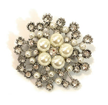 Load image into Gallery viewer, Diamante Crystal Rhinestone Faux Pearl Brooch Pin Animal Rose Jewelry Xmas Gift