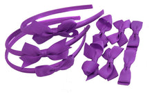 Load image into Gallery viewer, 9 PIECE BUNDLE SET School Hair Bows Headbands Clips Alice Bands Uniform Colours